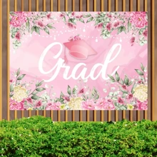 1pc 210 X 150Cm Pink Graduation Background, Congratulations Graduation Background Decoration Congratulations Graduating Class 2024 Girls Party Background Congratulations Graduation Photo Booth Background Portrait Studio Props - Multicolor - View 6