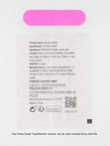 新款10入手工精製獨家設計的年度情人節長款3d指甲 Y2k白色閃光 可愛粉紅草莓壓克力假甲,附有3d鑽石,方便穿戴,提升您的外表 - 粉色 - 查看 8