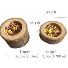 Hamster Feeding Wood Stick/Hamster Feeding Bowl Made Of Natural Wood - Apricot - View 4