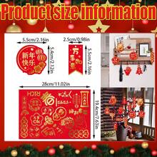 20入組新年掛飾,帶繩幸運字吊飾,用於春節家居辦公室汽車樹木裝飾 - 紅色 - 查看 2