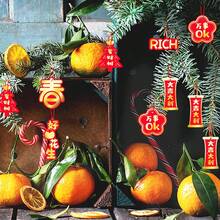 20入組新年掛飾,帶繩幸運字吊飾,用於春節家居辦公室汽車樹木裝飾 - 紅色 - 查看 5