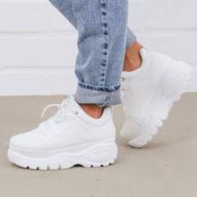 Women Wedge Sneakers - White - View 2