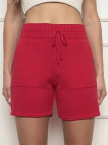 Women Shorts - 玫紅色 - 查看 1