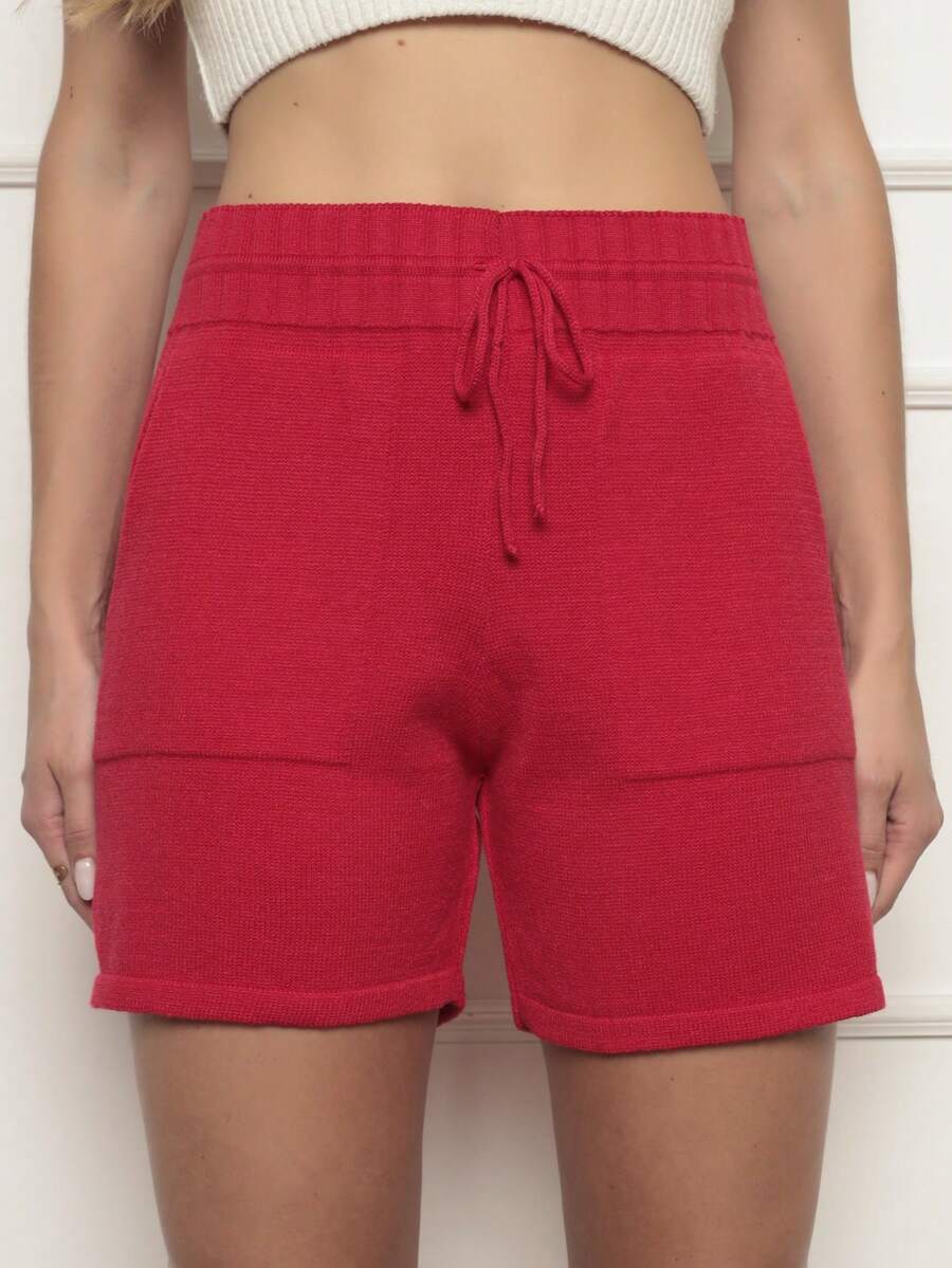 Women Shorts - 玫紅色 - 查看 1