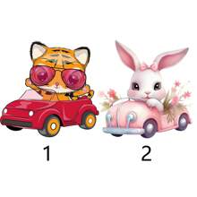 1/2/3pcs Cute Animal Stickers For DIY Clothing T-Shirts Masks Jeans Backpacks Hats Pillows Easy Heat Press Stickers For Personalised Styles Washable Heat Transfer Designs - Multicolor - View 1