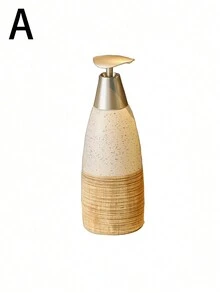 1個精美的陶瓷歐式簡約家用肥皂分配器瓶,適用於肥皂更換或乳液存儲,非常適合酒店浴室和家庭使用 - 黃色 - 查看 5