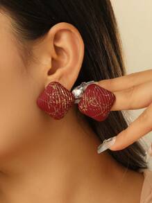 1只女士多色方形鐵線耳環 - 彩色 - 查看 4