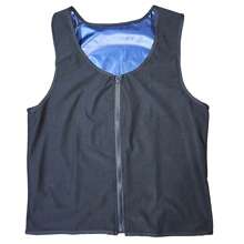 Sports Outdoor 1pc Men Waist Trainer Vest Hot Neoprene Sauna Suit Corset Body Shaper Zipper Tank Top Workout Sports Shapewear Belt Gym Accessories - Blue - View 8