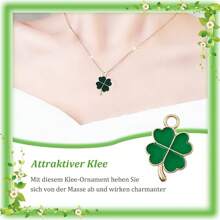 60入組/袋帶幸運的四葉和三葉草形吊墜,適用於鑰匙扣、項鍊、手鍊、diy工藝、聖帕特里克節裝飾 - 彩色 - 查看 4