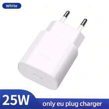 Olaf 25W USB C充電器，兼容三星適配器Type C，支援快速充電，適用於Type C兼容的三星S20 Galaxy S22 Ultra S21 Note10 20 A53等手機 - 白色 - 查看 1