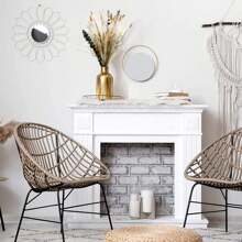 天然干花花束，17 英寸干花用于装饰，干花艺布置用于室内家居装饰，配有潘帕斯草原植物（绿色） - 白色 - 查看 6