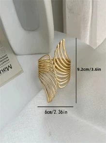 1入優雅的金色羽翼窗簾扣繩-時尚金屬窗簾夾,易安裝和裝飾 - 金色 - 查看 4