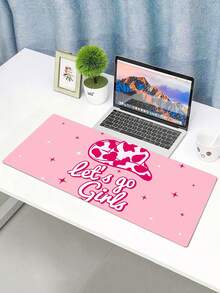 1pc Pink Theme Patterned Anti-Slip Gaming / Work Mouse Pad, 4 Sizes Available - Orange - View 2
