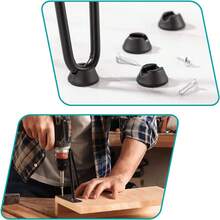 4PCS Premium Hair Clip Table Leg Desk Bench Free Screws And Protective Foot Steel-100mm / 4 " - Black - View 8