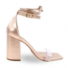 Women Heeled Sandals - 玫瑰金色 - 查看 4