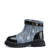 嬰幼兒女童拉鍊靴,潮流踝靴戶外運動鞋 - 藍色 - 查看 8