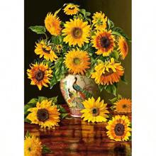 1000 Piece Jigsaw Puzzle, Sunflowers In A Peacock Vase, Christopher Pierce, Flower And Plants Puzzle, Painting Puzzle, Adult Puzzle, Castorland C-103843-2 - Red - View 2
