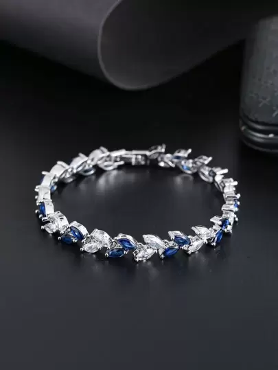 1pc Fashionable Multi-Purpose Horse Eye Shaped Zirconia Decor Bracelet