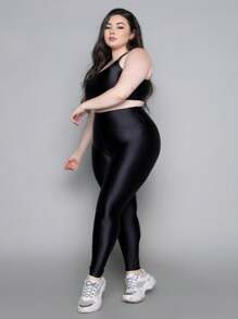 Conjunto Fitness Top + Calça Plus Size New Zig 3D
