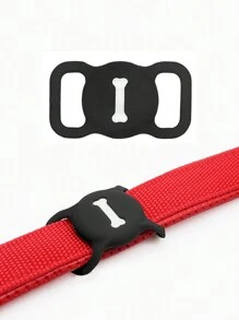 1pc Cute Dog Bone Shaped Silicone Tracking Device Protective Cover Compatible With Apple Airtag For Location Tracking - Black - View 1