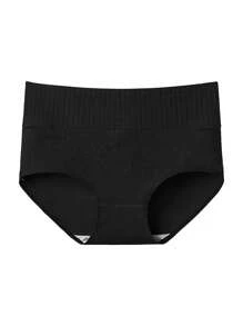 5入組女性性感實色三角褲與高腰,無縫和透氣內衣 - 彩色 - 查看 4