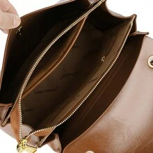 簡約鏈條斜肩小方包復古腋下手提包休閒單肩包,適合大學生、女士、女生、女士購物、約會、通勤、參加晚宴、聚會、度假 - 卡其色 - 查看 12