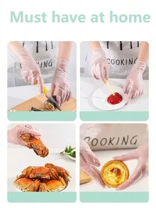 30pcs Disposable Household Glove,Rubber Impregnated Material - Purple - View 2