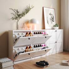 Vowner帶有4個翻轉抽屜的鞋柜,可存放16雙鞋,擺放於門廳、走廊及客廳的式鞋架