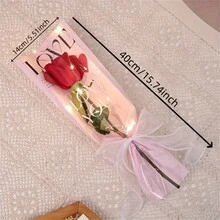 20入組花卉包裝袋,單枝玫瑰包裝袋,情人節單束包裝袋,diy包裝紙花 - 彩色 - 查看 2