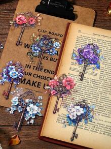 每包10張寵物蕾絲邊裝飾貼紙,diy手工藝品裝飾材料,手機/電腦/筆記本美學配件 - 白色 - 查看 2