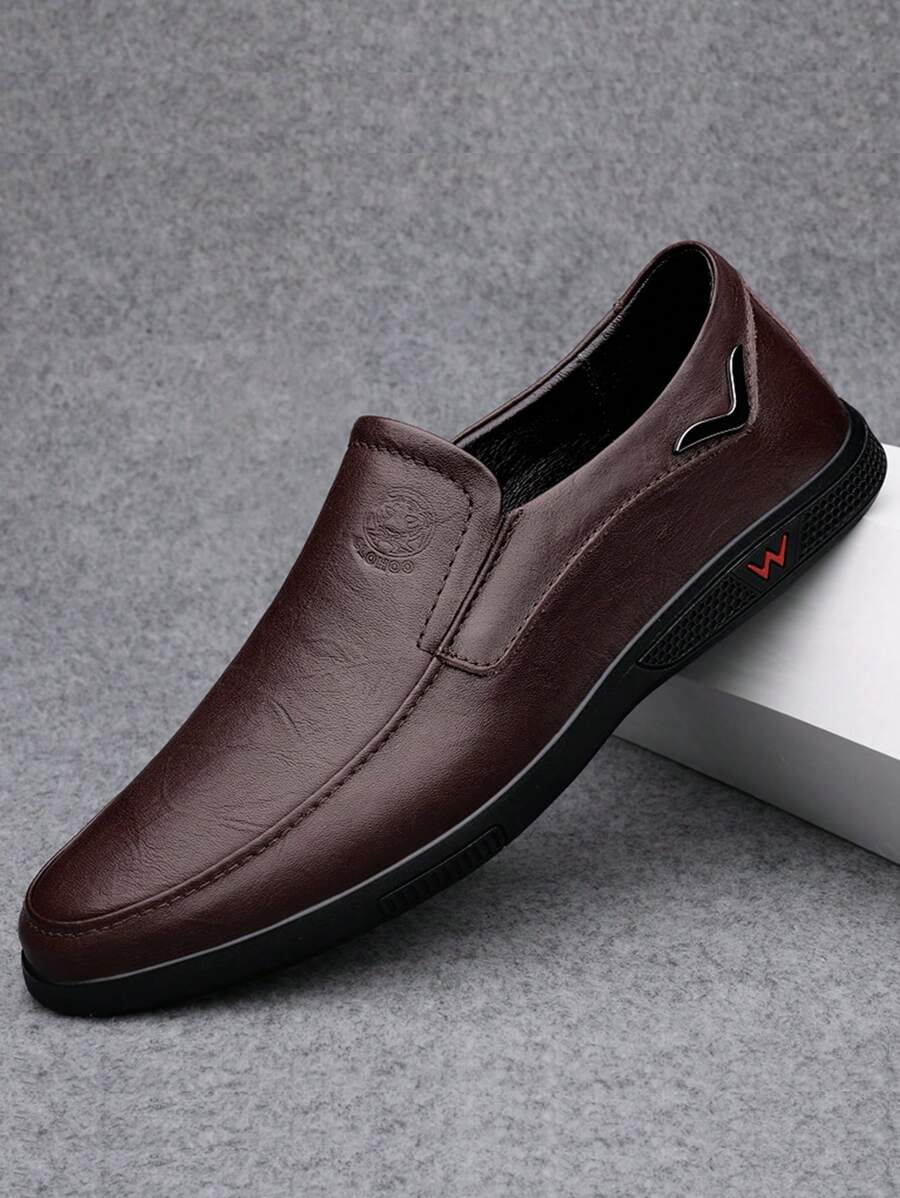 CLOHOO 雙層牛皮橡膠鞋底手工製作商務休閒男鞋