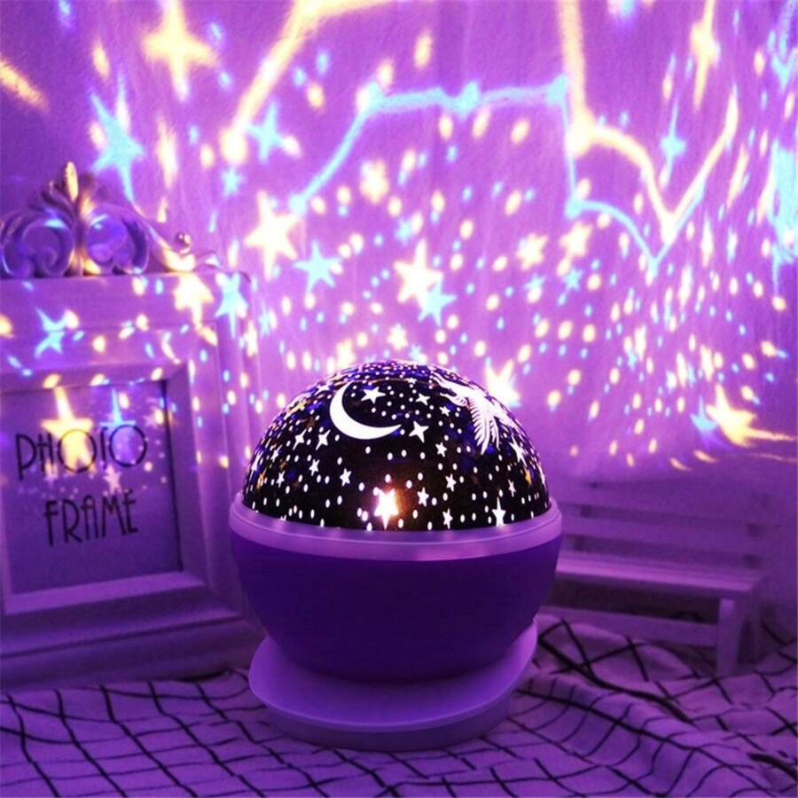 Projetor Luminária Abajur Estrelas Galaxy 360º Céu Estrelado Star Lua Led Festas E Comemorações - Multicolorido - Visão 1