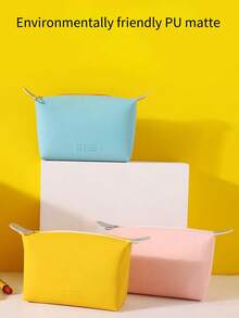 1pc Large Capacity Pink Dumpling Shaped Cosmetic Bag, Multifunctional Travel Toiletry Kit, Waterproof Makeup Pouch - Pink - View 3