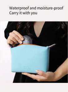 1pc Large Capacity Pink Dumpling Shaped Cosmetic Bag, Multifunctional Travel Toiletry Kit, Waterproof Makeup Pouch - Pink - View 6