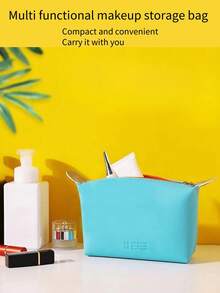 1pc Large Capacity Pink Dumpling Shaped Cosmetic Bag, Multifunctional Travel Toiletry Kit, Waterproof Makeup Pouch - Pink - View 4