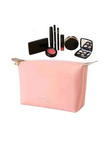 1pc Large Capacity Pink Dumpling Shaped Cosmetic Bag, Multifunctional Travel Toiletry Kit, Waterproof Makeup Pouch - Pink - View 7