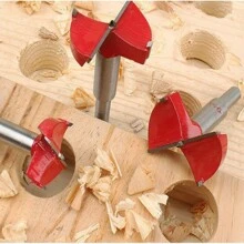 1pc Red Hard Alloy Woodworking Drill Bit, Mainly Used For Drilling In Woodworking - Red - View 4