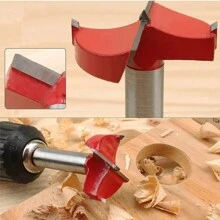 1pc Red Hard Alloy Woodworking Drill Bit, Mainly Used For Drilling In Woodworking - Red - View 2