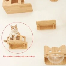 1件掛壁式貓咪傢俱,實木貓爬架,適用於玩耍、爬爬、睡覺,穩定的貓咪置物架,容易安裝,最大承載量12公斤（26磅） - 杏色 - 查看 7