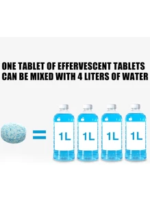 20 片擋風玻璃清洗液片濃縮雨刷液,1 包可容納 200 加侖,玻璃清潔劑可去除污漬並提高能見度