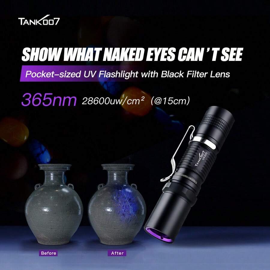 UV Đèn tia chớp 365nm UV Ánh sáng Đèn tia chớp Đối với Tảng đá Và Mẫu vật liệu sản xuất Phát sáng UV Keo dính Thú cưng Sa tanh Phát hiện Khách sạn Nhà Làm sạch