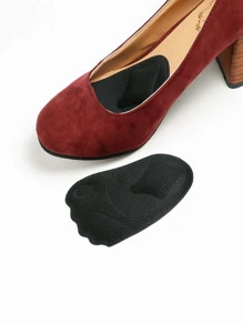 Almohadillas de espuma gruesa para la parte delantera del pie, plantillas antidolor de medio tamaño para zapatos de tacón alto, ajustan el tamaño del zapato hacia abajo medio número para mujeres - Negro - Ver 4