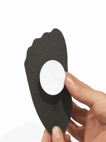 Almohadillas de espuma gruesa para la parte delantera del pie, plantillas antidolor de medio tamaño para zapatos de tacón alto, ajustan el tamaño del zapato hacia abajo medio número para mujeres - Negro - Ver 2