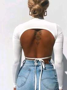 Women Tops - 白色 - 查看 2