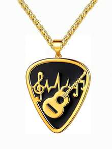 1入組男士音樂主題吉他撥片和音符項鍊 - 查看 12