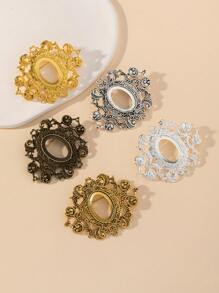 5pcs Oval Shaped Brooch Base 1.8x2.5cm Jewelry Diy Accessories (Diy Semi-Finished Product) - Multicolor - View 1