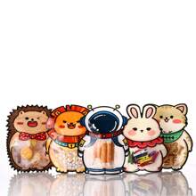 10pcs Cartoon Animal Patterned Self-Sealing Bag Astronaut Design Sealable Bag Rabbit Snack Bag Cat Themed Packaging Bag Candy & Jewelry Separation Pouch - 10 Hedgehogs - View 2