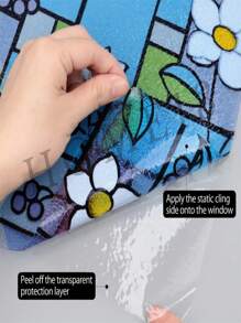 Static Cling Decorative Window Film With Installation Tools Non Adhesive Privacy Film, Stained Glass Window Film For Bathroom Shower Door Heat Cotrol Anti UV - White - View 5