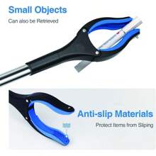 Reacher Grabber Tool, 32" Elderly Grabbers With Magnet, Lightweight Extra Long Handy Foldable Claw Grabber, Mobility Aid Reaching Assist Tool With Rotating Jaw For Trash Pick Up, Litter Picker, Arm Extension - Blue - View 6