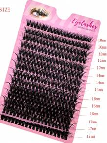 HBZGTLAD 14排50d熱熔混合長度10-17mm假睫毛,天然貂毛般的觸感,3d個人化妝假睫毛,濃密自植的假睫毛群 - D - 查看 5
